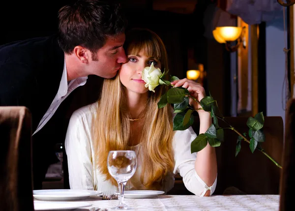 Couple at restaurant — Stock Photo, Image