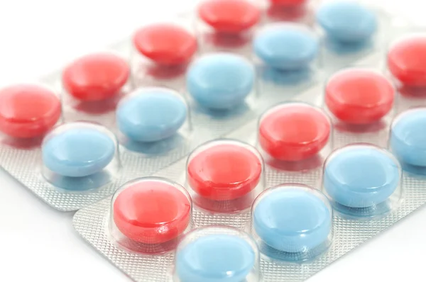 Buborékcsomagolás tablettákkal — Stock Fotó