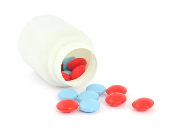 Spildte piller fra receptpligtig flaske - Stock-foto