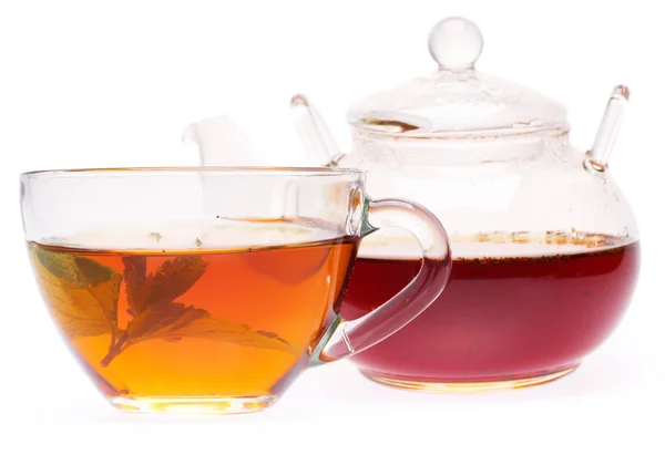 Taza con té y tetera —  Fotos de Stock