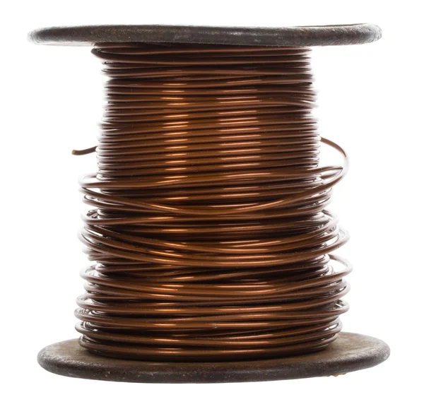 Con alambre de cobre de la bobina — Foto de Stock