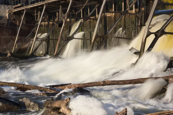 stock image Water spills over the dam