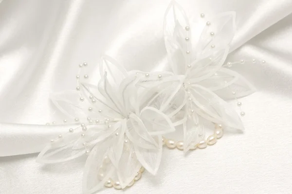 Textil esküvői háttér gyöngyökkel Jogdíjmentes Stock Fotók