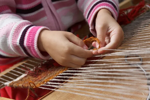 子供の学習を織り ロイヤリティフリーのストック画像