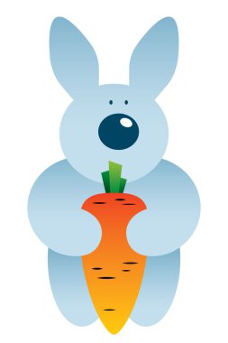 Cartoon hare and carrot clipart