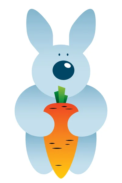 Liebre de dibujos animados y zanahoria — Vector de stock