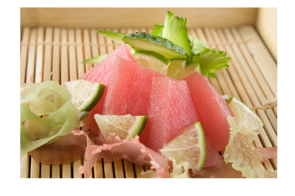 Raw tuna decorated — Stock Photo, Image