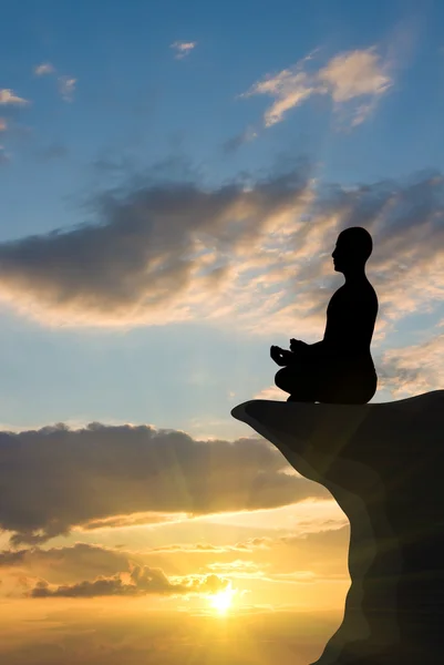 Meditation bei Sonnenuntergang — Stockfoto