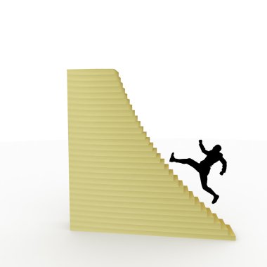 Man run up stairs to success. clipart