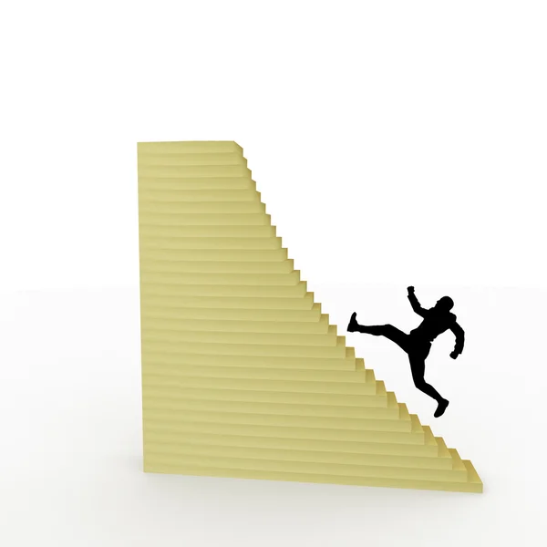 Mies juoksee ylös portaita menestykseen . — kuvapankkivalokuva