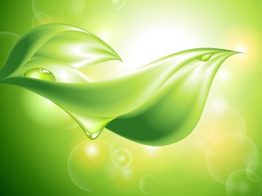 Abstract green background with leaves clipart