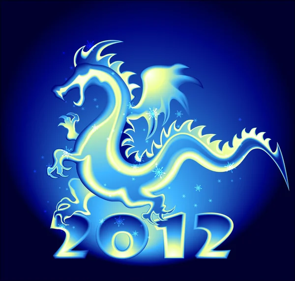 2012 ano de design com um dragão —  Vetores de Stock