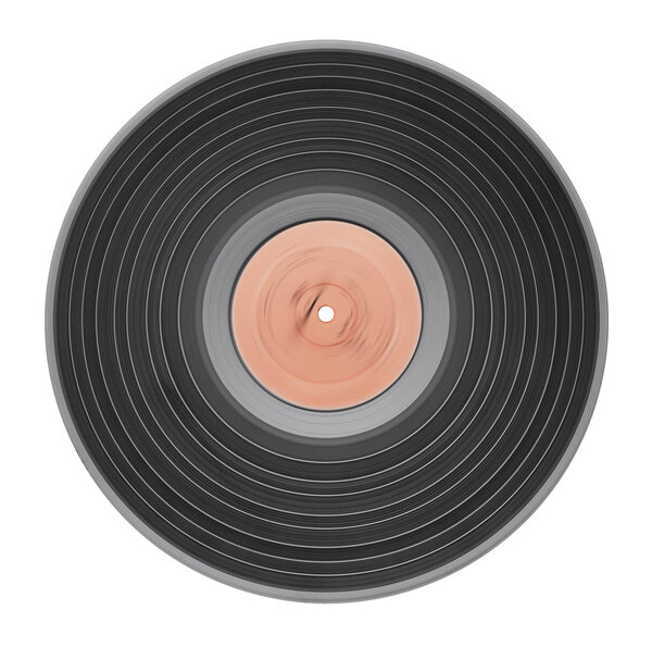 Old vinyl record isolated on white background with clipping path