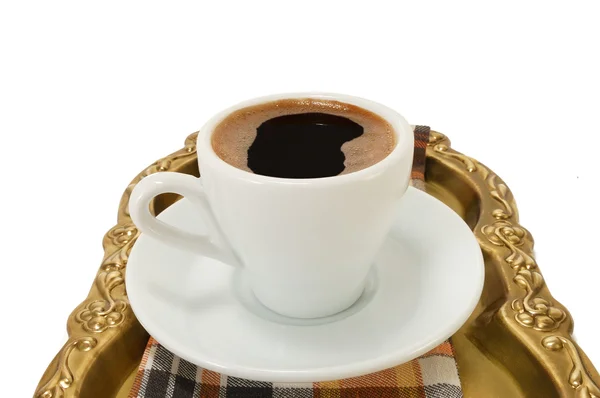 Tazza di caffè su un vassoio — Foto Stock