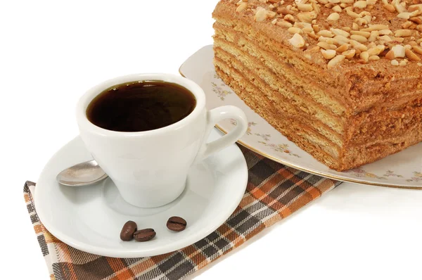 Tasse de café et gâteau — Photo