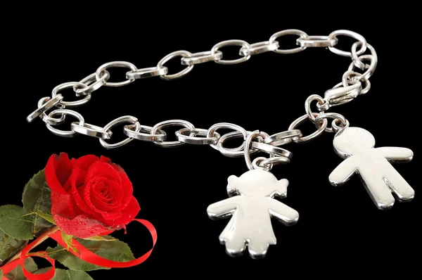 Metal bracelet for Valentine's — Stock Photo, Image