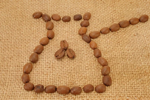 커피 메이커 커피 곡물의 만든 — 스톡 사진