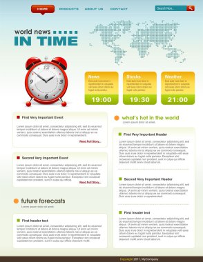 News related web page infographics template clipart