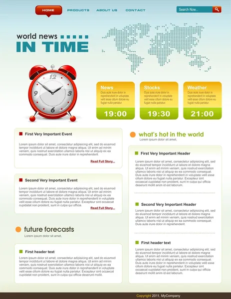Nowości związane z infografiki szablon strony www — Wektor stockowy
