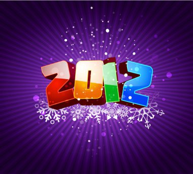 Happy new 2012 year greeting card clipart