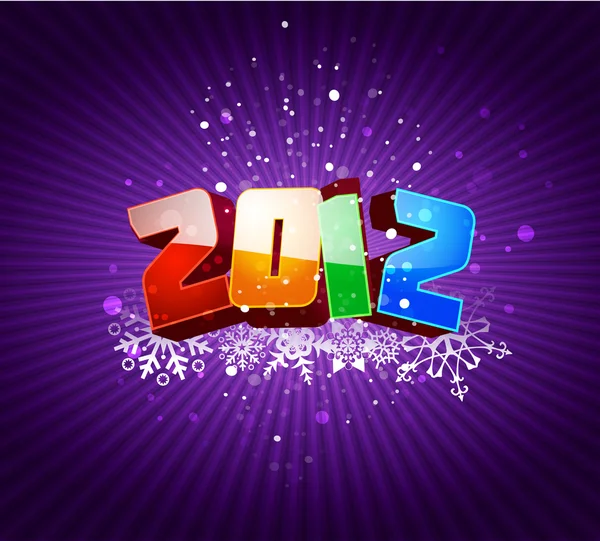 Tarjeta de felicitación feliz año nuevo 2012 — Stok Vektör