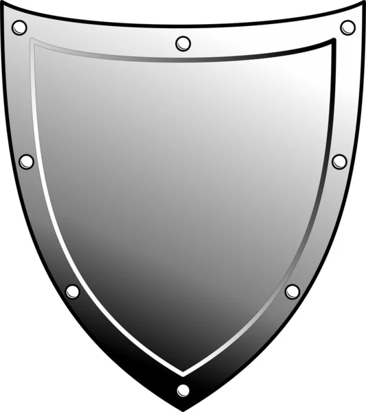 Scutul heraldic metalic. Simbolul armorial. Ilustrație izolată pe fundal alb — Vector de stoc