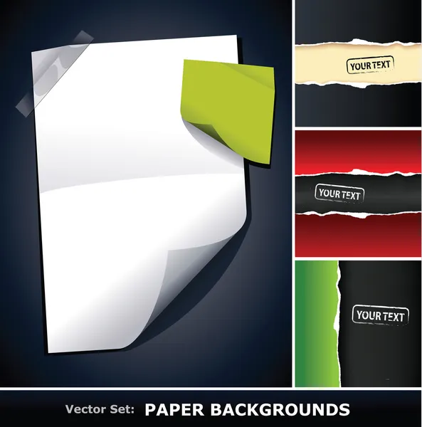 Conjunto vectorial de fondos de papel — Vector de stock