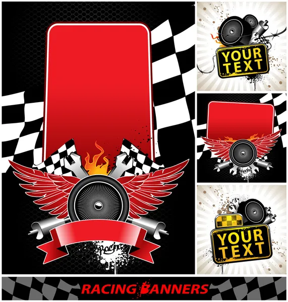 Vector set van banners racing — Stockvector