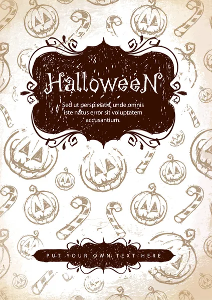 Hand-drawn halloween background — Stock Vector