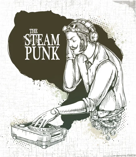 Steampunk müzik poster — Stok Vektör