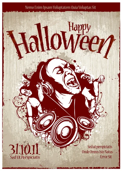 Cartaz grungy para festa de Halloween — Vetor de Stock