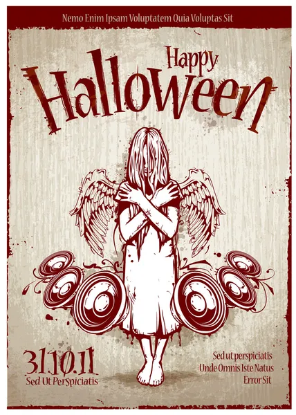 Cartaz grungy para festa de Halloween — Vetor de Stock