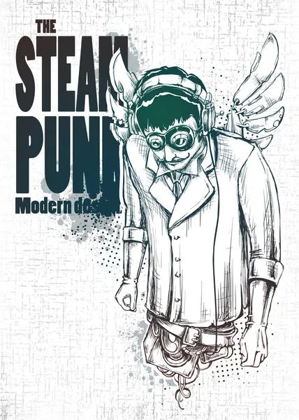 Steampunk zenei poszter — Stock Vector