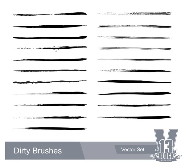 Set of dirty grunge brushes — Stock Vector