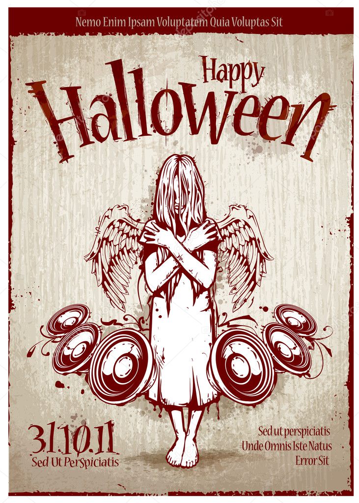 Grungy poster for halloween party