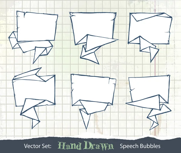 Set of hand-drawn speech bubbles — Stock Vector