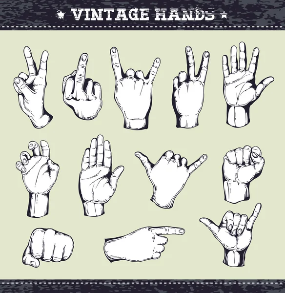 Vintage kéz — Stock Vector