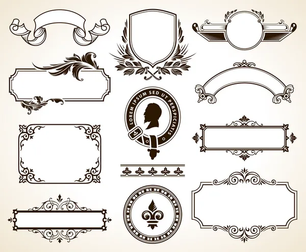 Vector conjunto de elementos de diseño caligráfico — Archivo Imágenes Vectoriales