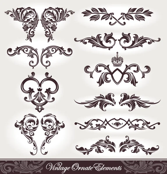 Vector set of calligraphic design elements — Stock Vector
