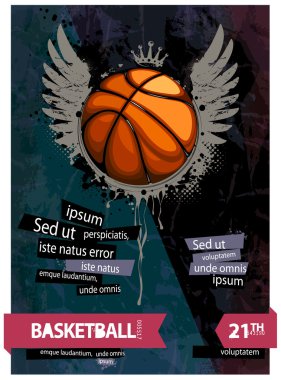 Grunge basketball illustration clipart