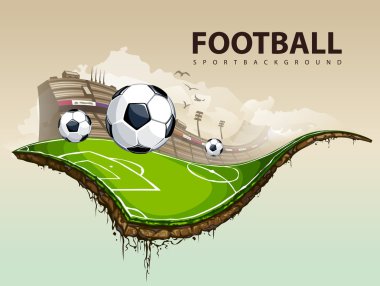Vector illustration of surreal soccer field