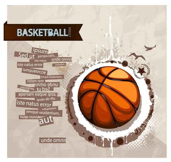 Гранж-баскетбольная иллюстрация — стоковый вектор