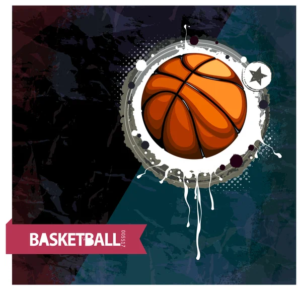 Grunge μπάσκετ εικονογράφηση — Διανυσματικό Αρχείο