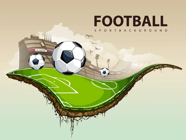 Векторная иллюстрация сюрреалистического футбольного поля — стоковый вектор