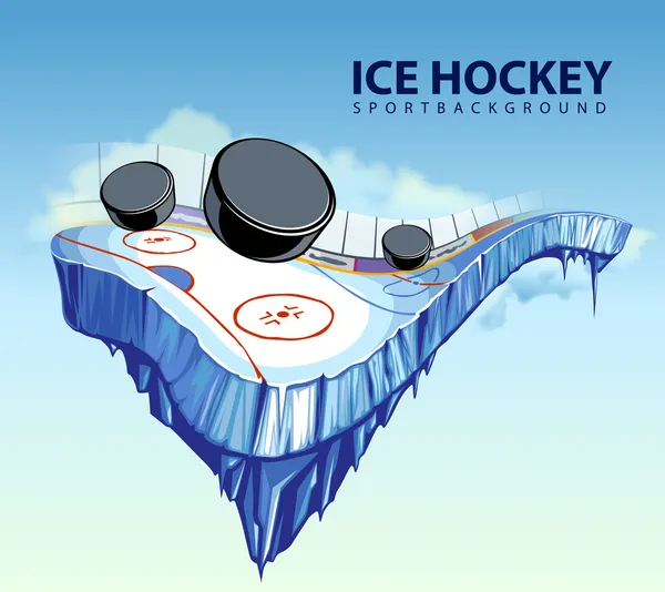 Ilustración vectorial de pista de hockey surrealista — Vector de stock
