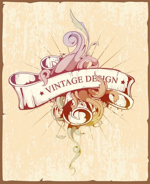 Vintage ontwerp van lint met prachtig patroon — Stockvector