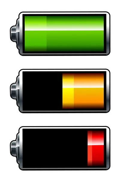 Vektorové ikony baterie — Stockový vektor