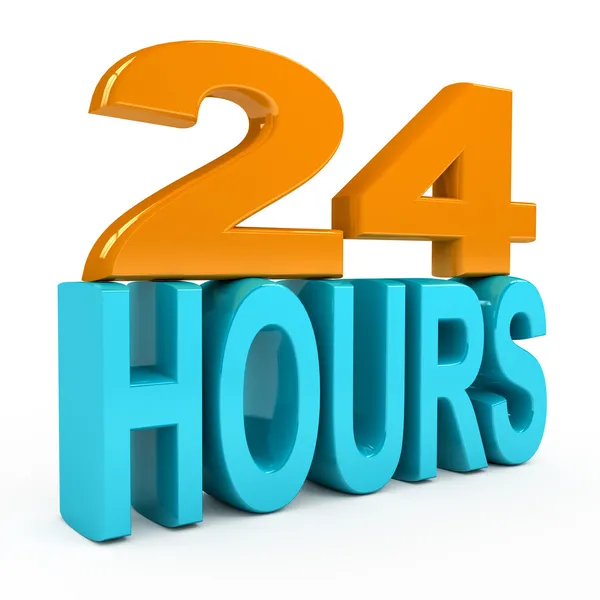 24 hours concept over white background — Stock Photo, Image