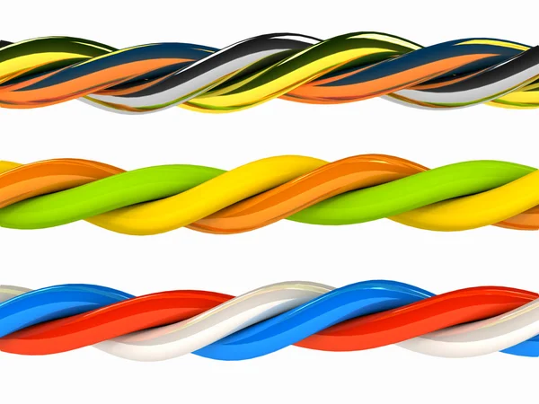 Los cables 3d cualquier color sobre blanco — Foto de Stock