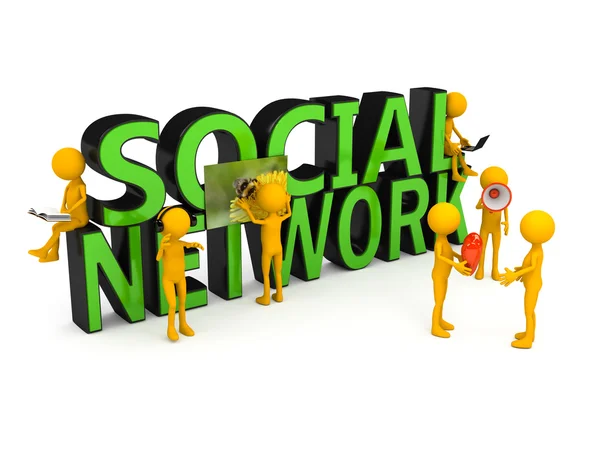 Sociaal netwerk concept over Wit — Stockfoto